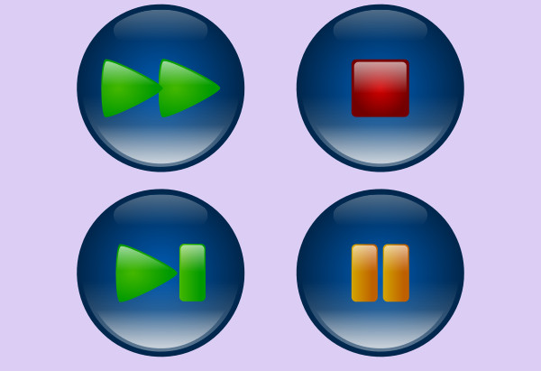 Blue MultiMedia Clipart Buttons
