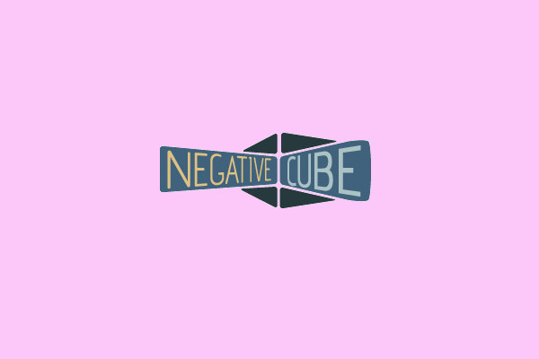 Blue Negative Cube Logo