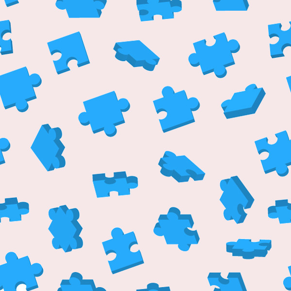 Blue Printable Puzzle Pattern Design