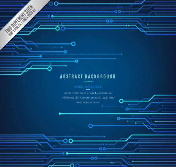 Blue Technological Circuit Vector