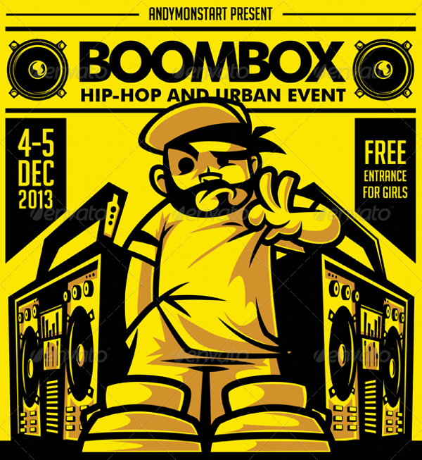 Boombox Hip Hop and Urban Flyer Design