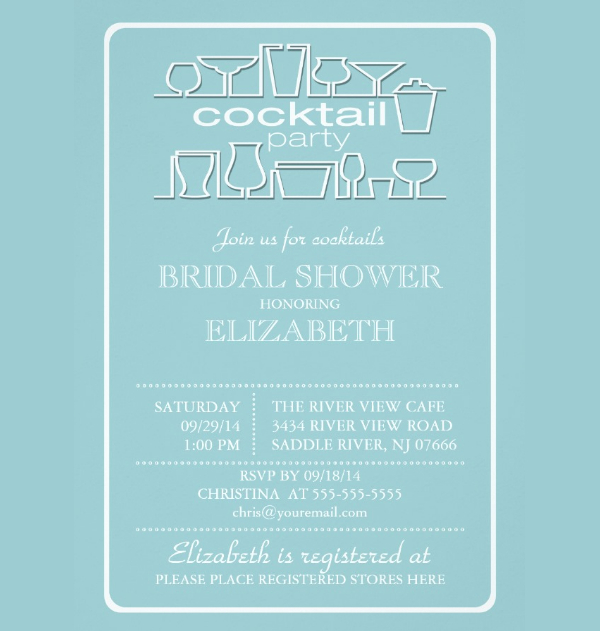Bridal Shower Cocktail Party Invitation