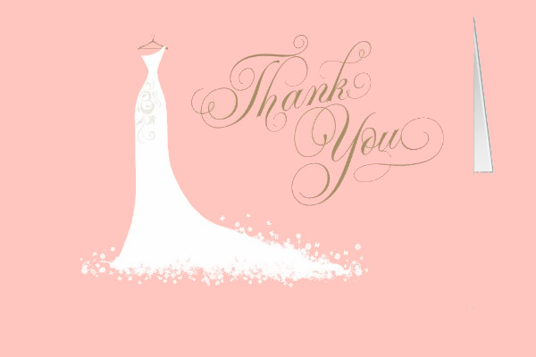 Bridal Shower Folded Thank You Card