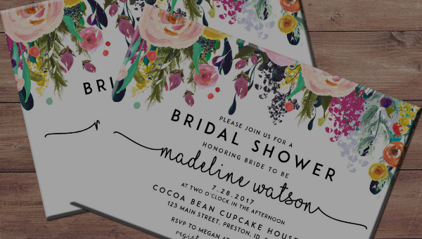 Bridal Shower Invitation Templates, Wedding Invitation Landscape Templates Word Free