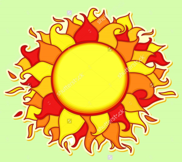 Bright and Colorful Sun Illustration