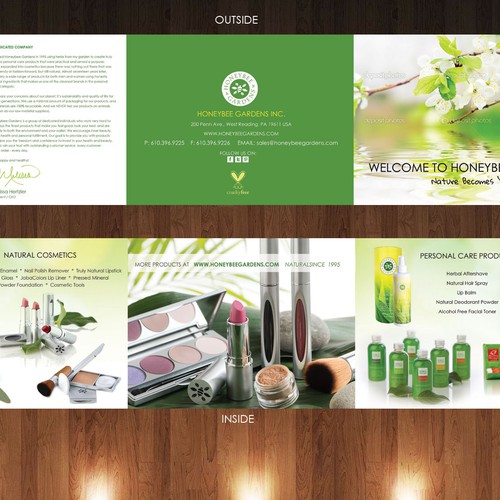 Brochure for natural cosmetic company