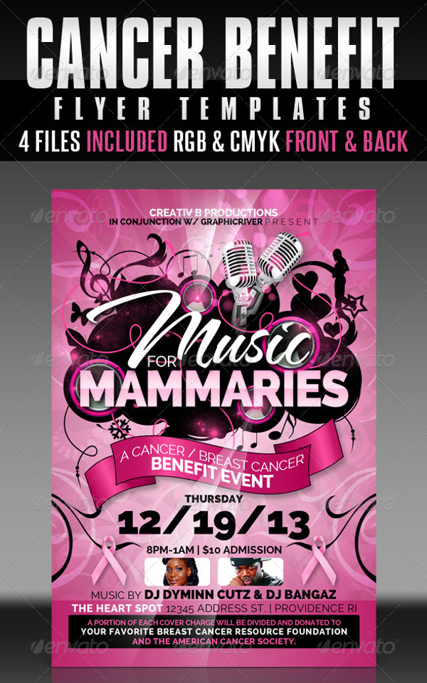 Free Doodle Breast Cancer Benefit Flyer template