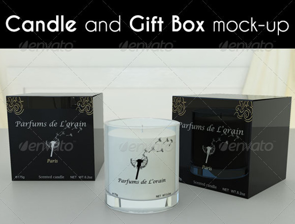 Candle And Gift Box Mock-up