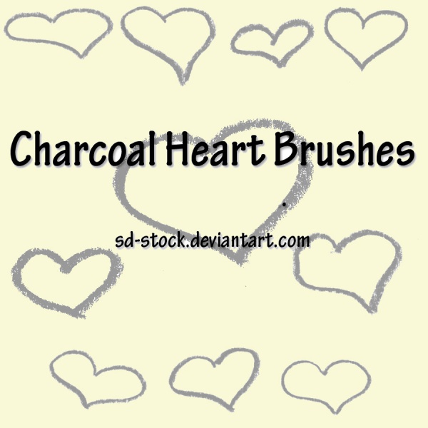 Charcoal Heart Brushes