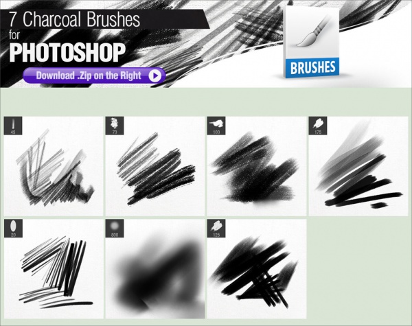 Charcoal Photoshop Brush Set