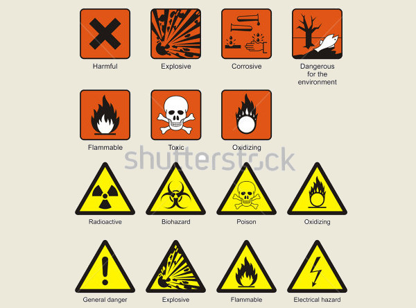 Chemical Safety Icons Set