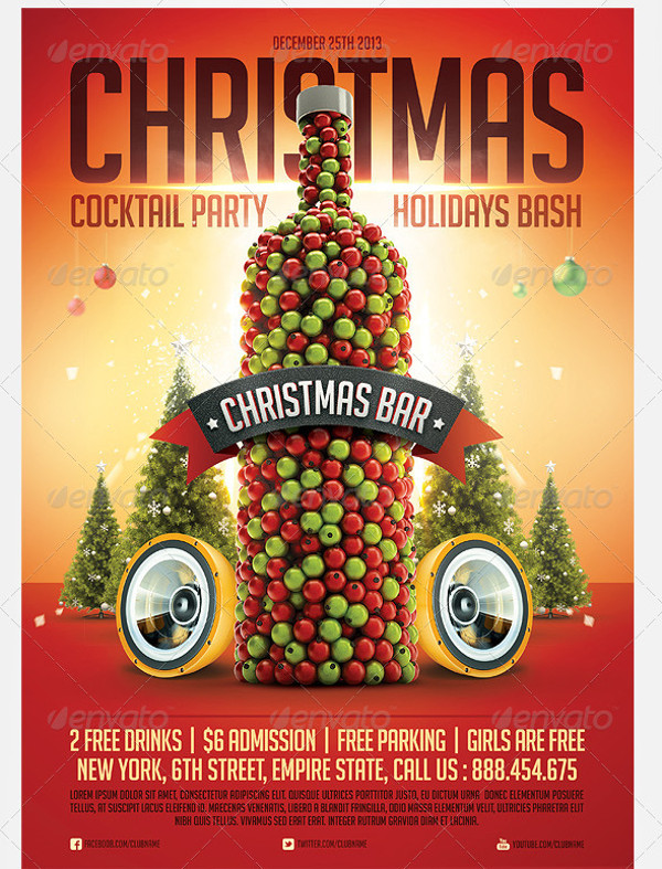 Christmas Cocktail Flyer Design