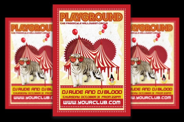 Circus Playground Horror Party Flyer