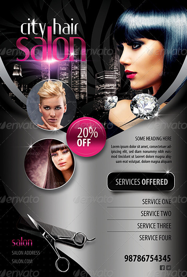 City Salon Promotional Flyer Design