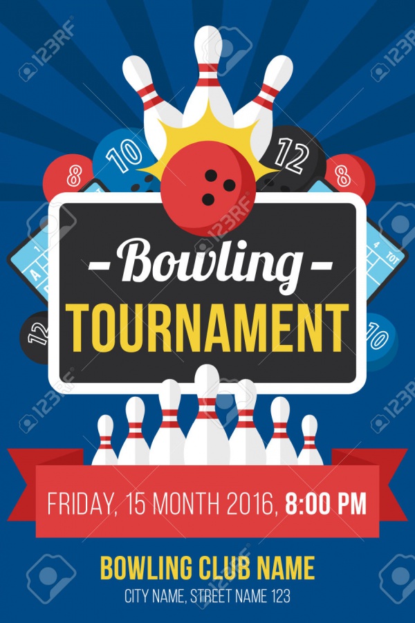Colorful Vector Bowling Invitation Template