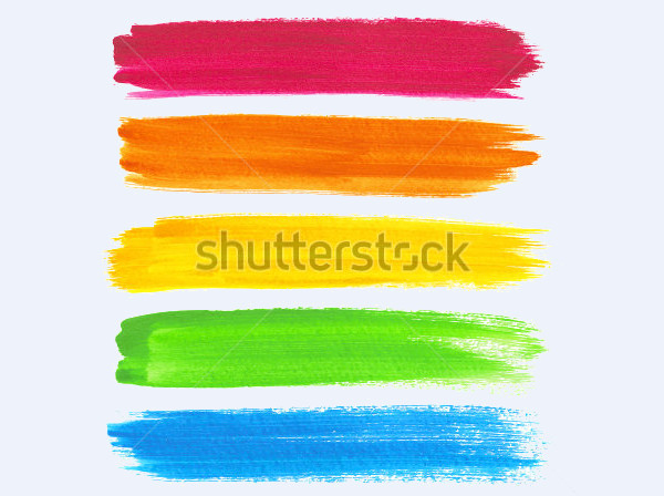 Colorful Vector Watercolor Brush Strokes