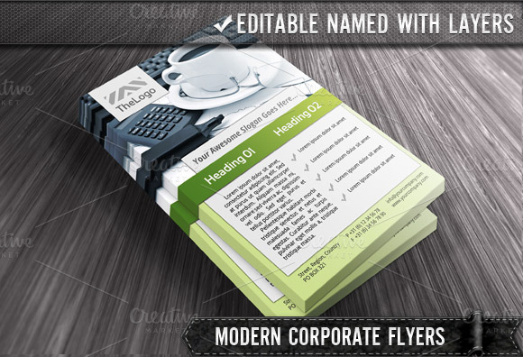 Realistic Computer Flyer Template