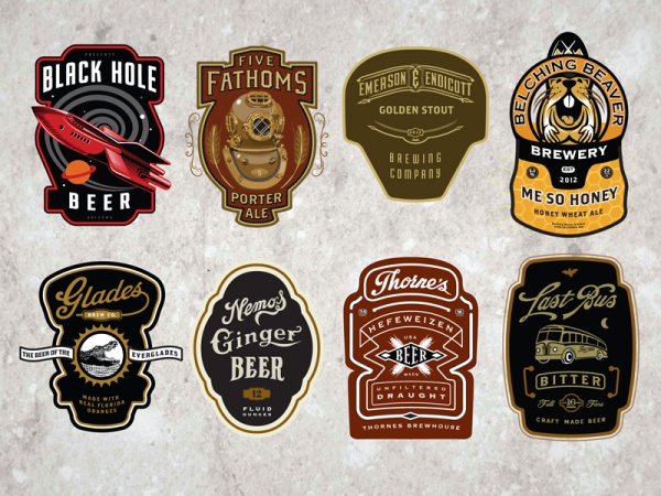 Cran Beer Labels Design Template