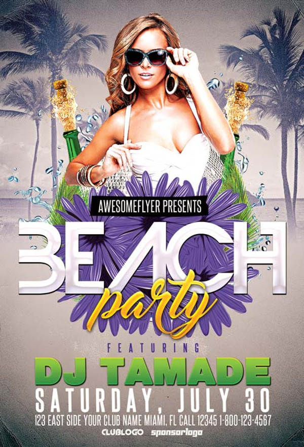 Creative Beach Party Flyer Design