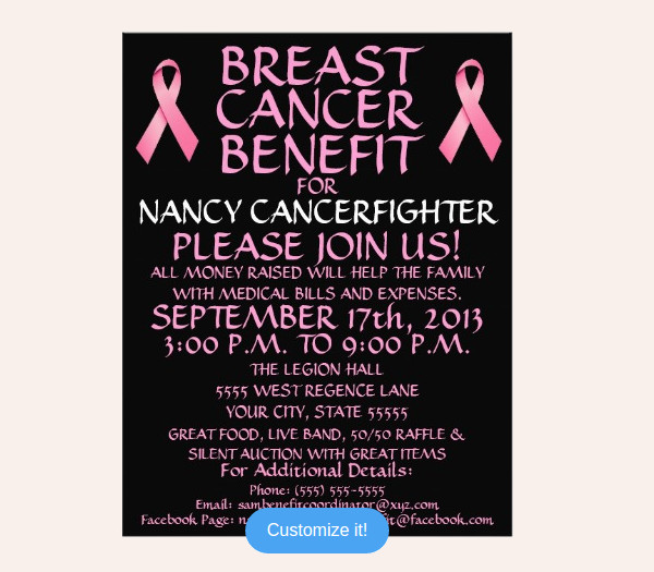 Custom Breast Cancer Benefit Flyer