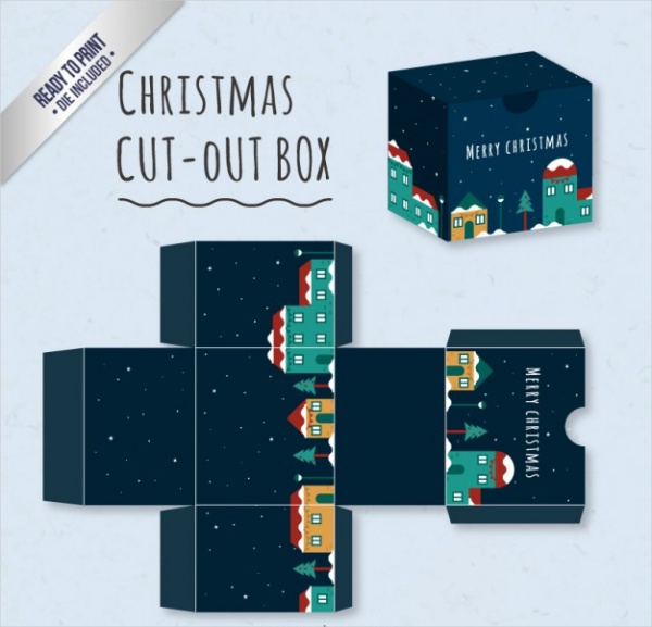 Cute Box Packaging with a Christmas Village