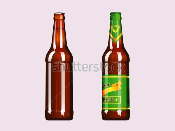 Dark And light Beer Bottle Vector