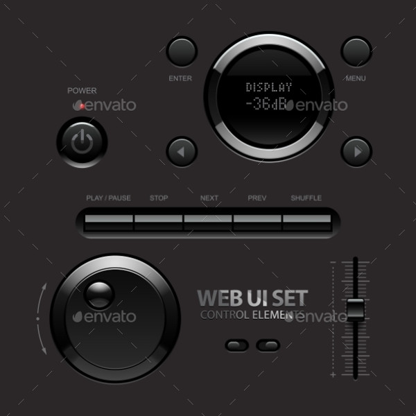 Dark UI Web Buttons