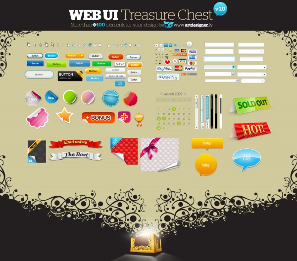 Download Web UI Treasure Buttons