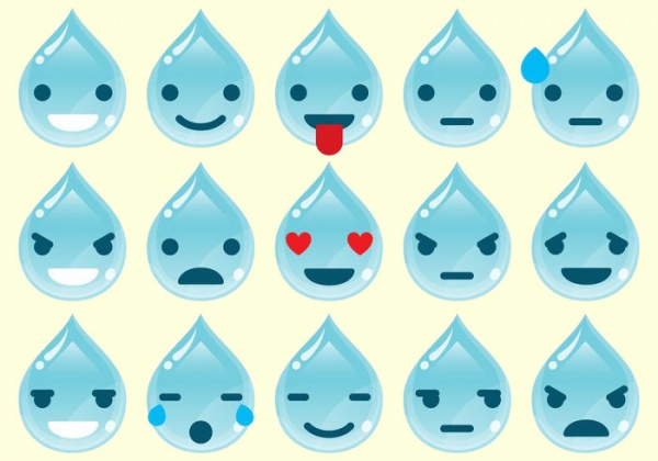 Drop Water Emoticons Vector