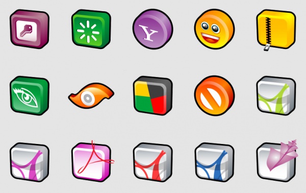 Elegant Cartoon Icons For Desktop