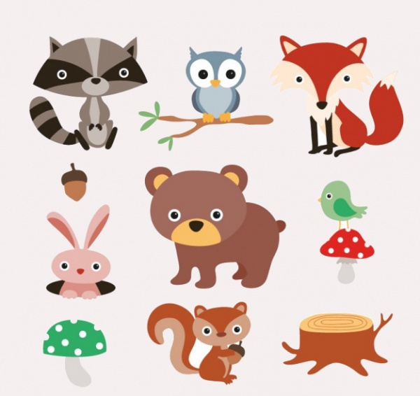 Elegant Forest Animals Vector