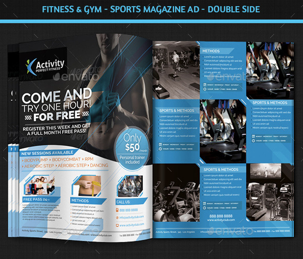 Fitness & Gym – Sports Magazine Ad