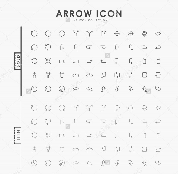 Flat Minimal Arrow Icons