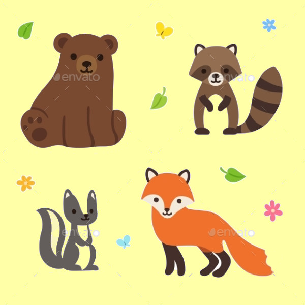 Forest Animals Vector Illustration