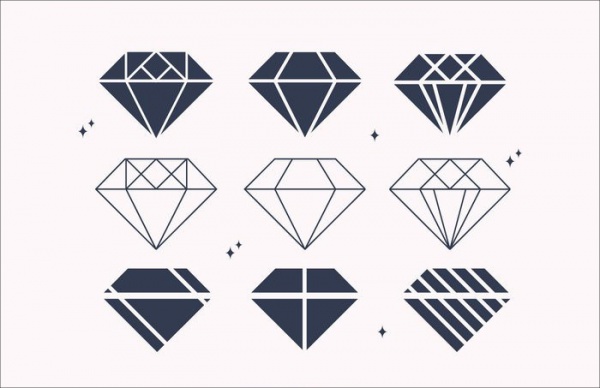 Free Flat Diamond Vectors