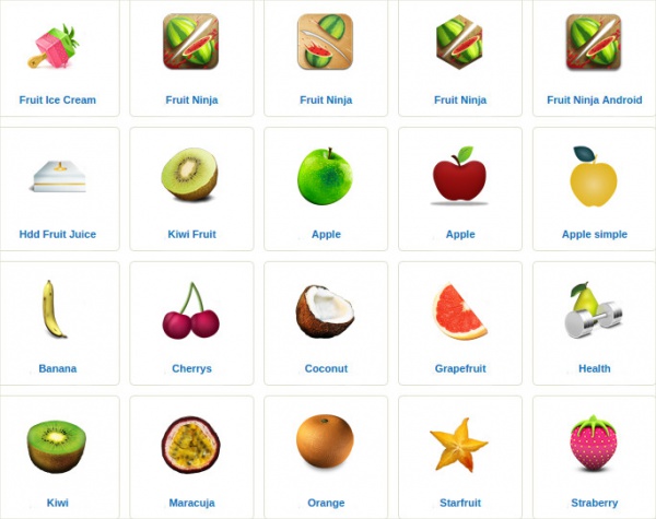 Fruit Icons With Names