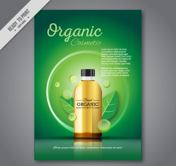 Green Brochure of Organic Cosmetic