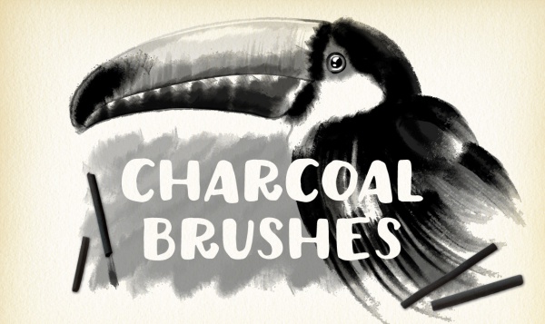 Grungy Black Graphite Charcoal Brushes