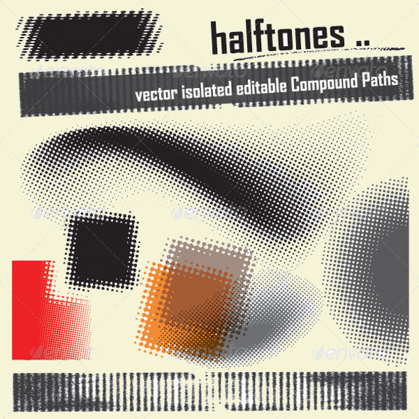 Halftone Elements Dots Vector