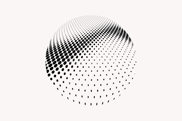 Halftone Sphere Dots Vector