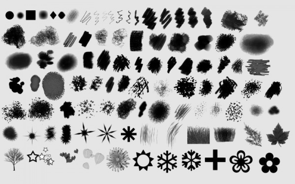 High Resolution Charcoal Brushes