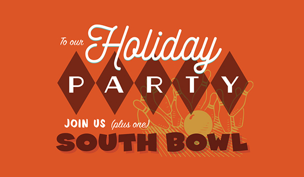 Holiday Bowling Party Invitation Design