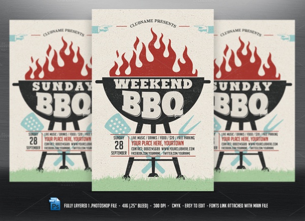 Holiday Event BBQ Flyer Template