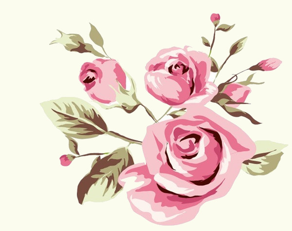 Illustration With Pink Flowers