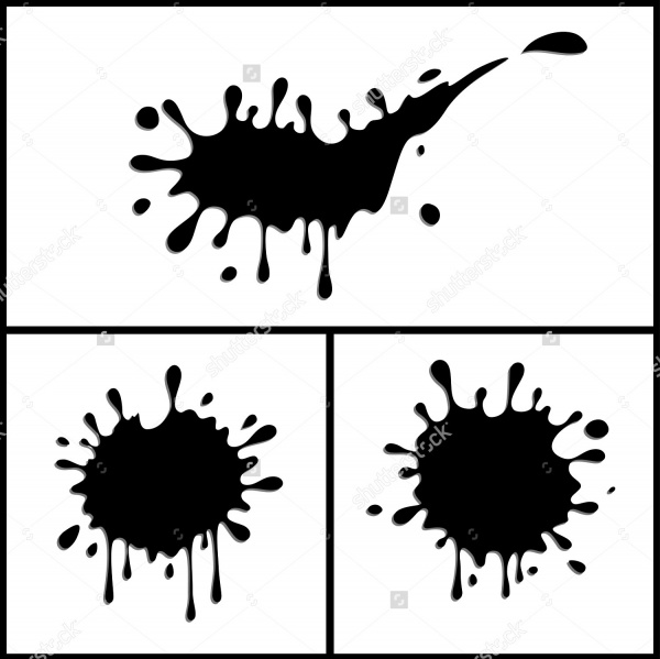 Ink Drop Splashes Vector Set