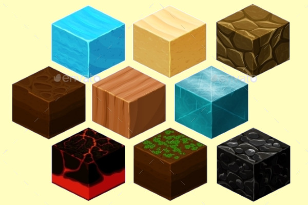 Isometric 3D Cube Texture