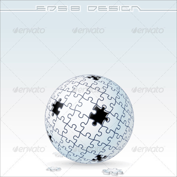 Jigsaw Puzzle Globe Vector