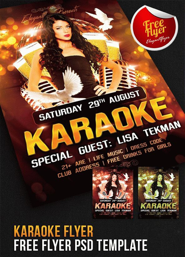 Karaoke Flyer – Free Flyer PSD Template