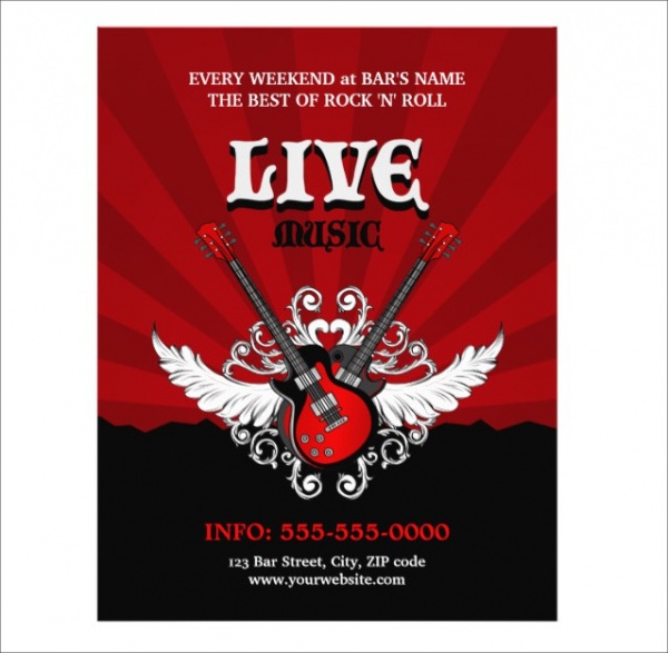 Live Rock Music Concert Party flyer