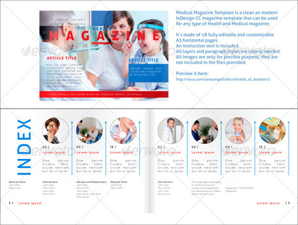 Medical Health Magazine - Horizontal A5 Template